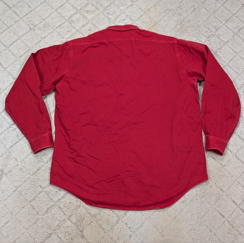 Polo Ralph Lauren Shirt Mens XL Red Workwear Heavy Cotton Twill Rugged Outdoor - Picture 7 of 7